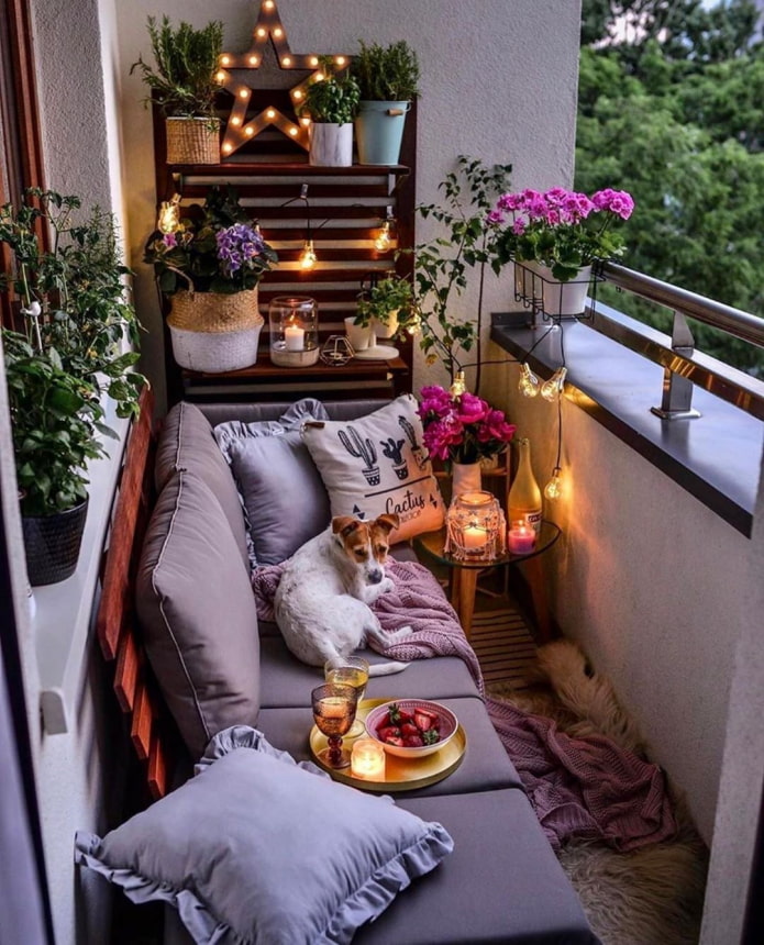 gezellig open balkon