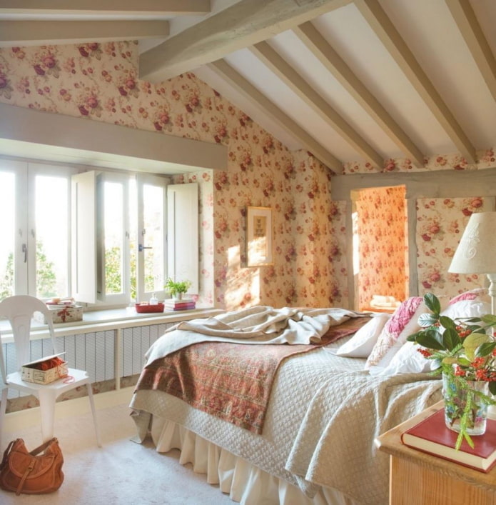 bilik tidur dalam gaya provence