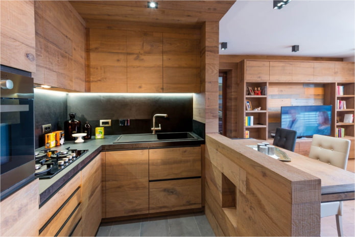 cucina in legno in studio