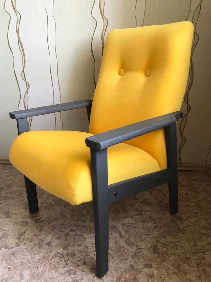 Atzveltnes krēsls pēc pārveidošanas