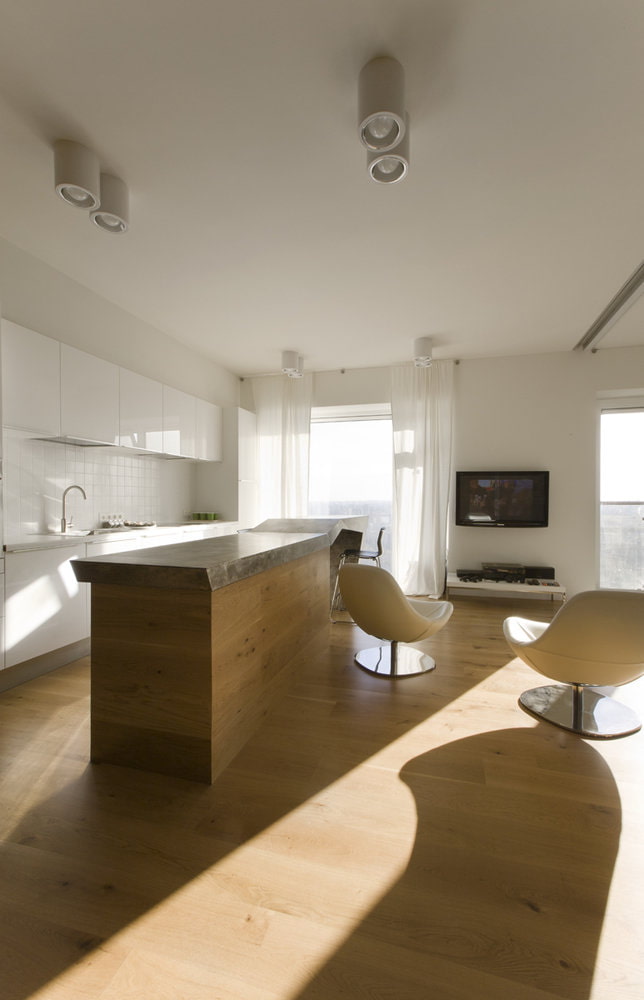Minimalismus v kuchyni a obývacím pokoji