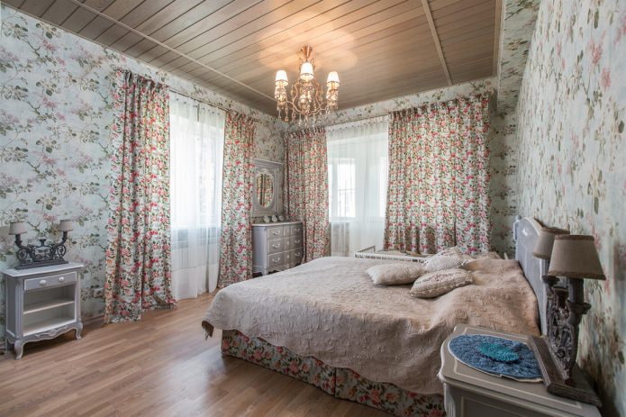 l’esquema de colors del dormitori a l’estil de Provença