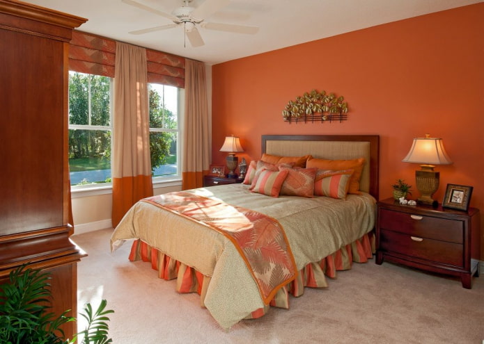 oranssi makuuhuone