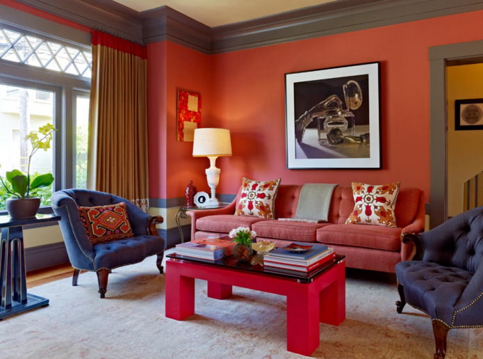 barevný obývací pokoj