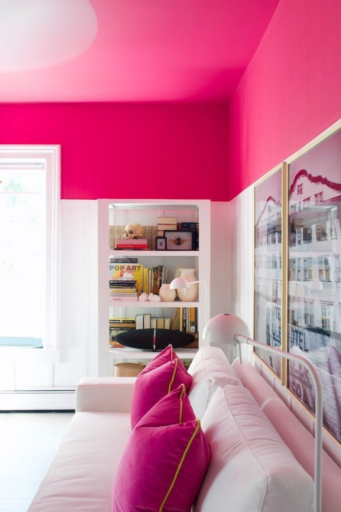 paredes de color rosa fuerte