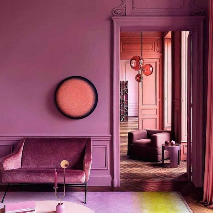 roze monochroom interieur