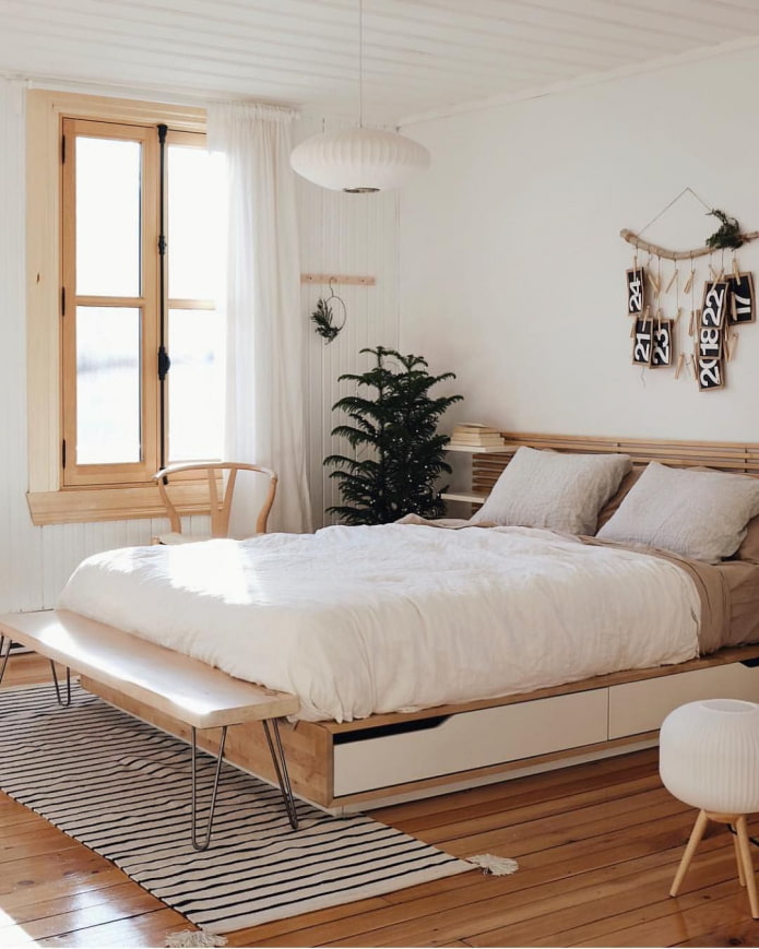 ložnice ve skandinávském stylu