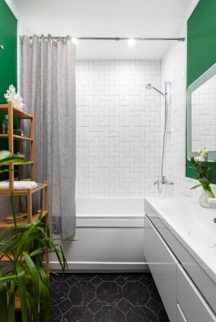 žalias vonios kambarys