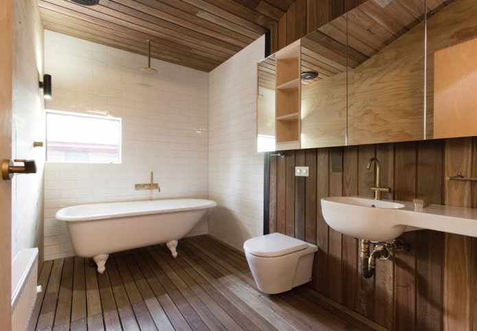 kúpeľňové drevené obloženie