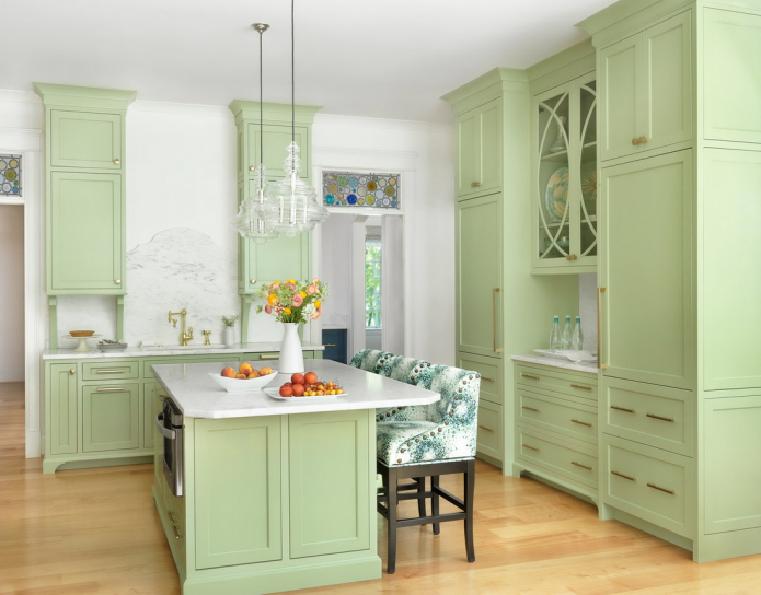 set dapur hijau muda