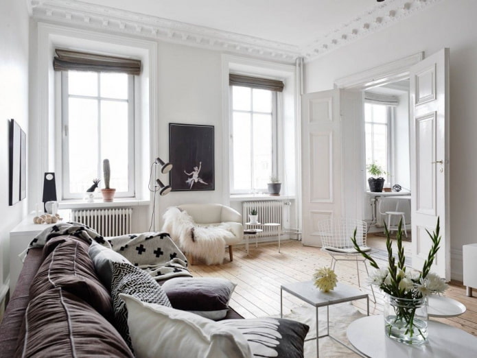 skandinávský obývací pokoj