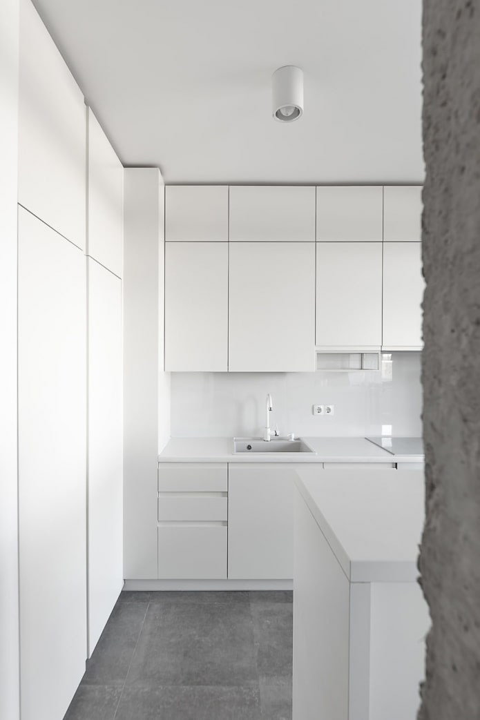 valkoinen keittiö minimalismi