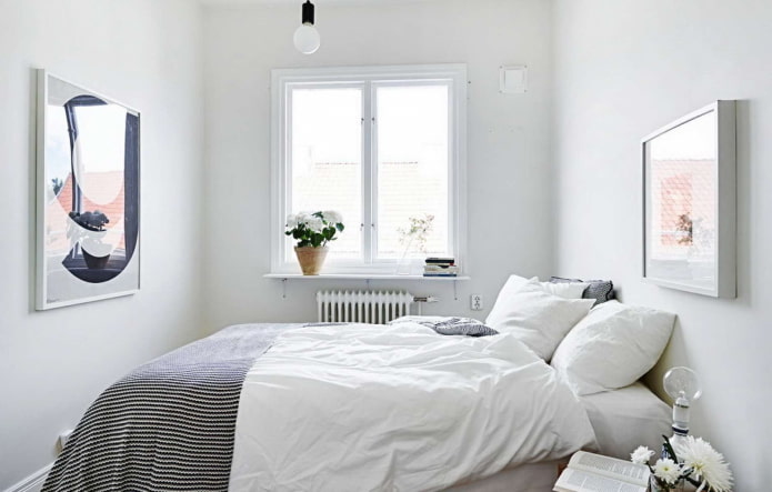 beyaz küçük yatak odası