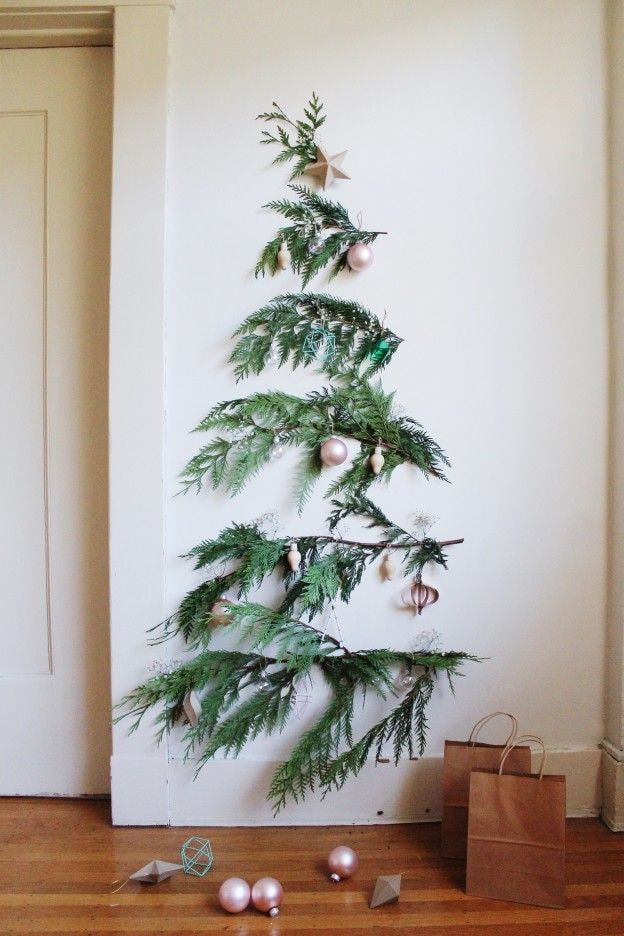 Juletræ lavet af grene