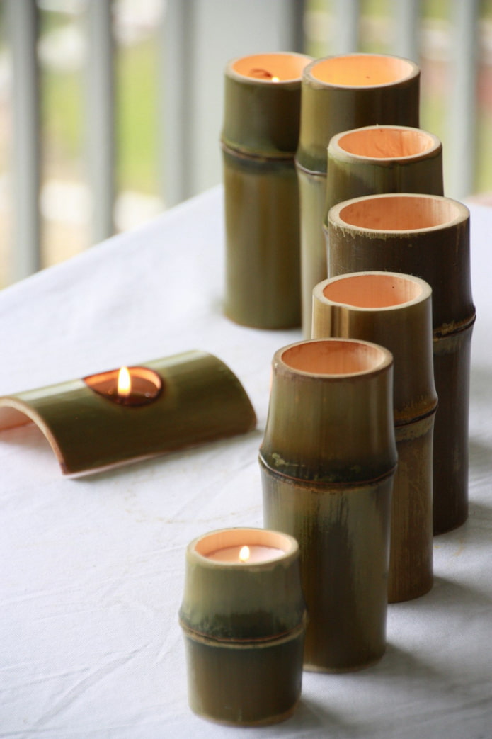 бамбукови свещници