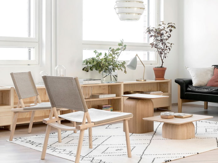 Oturma odasında Japon minimalizmi