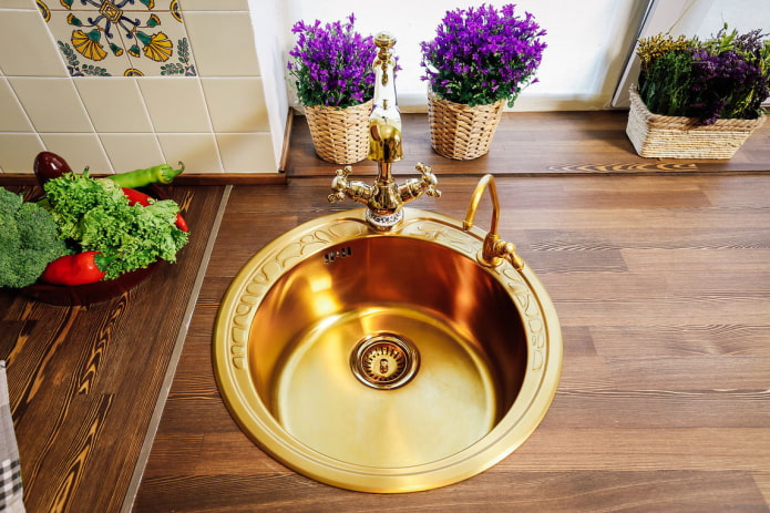 sink emas untuk dapur