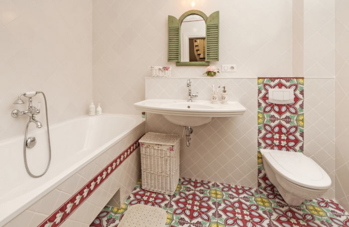 gekleurde badkamervloer