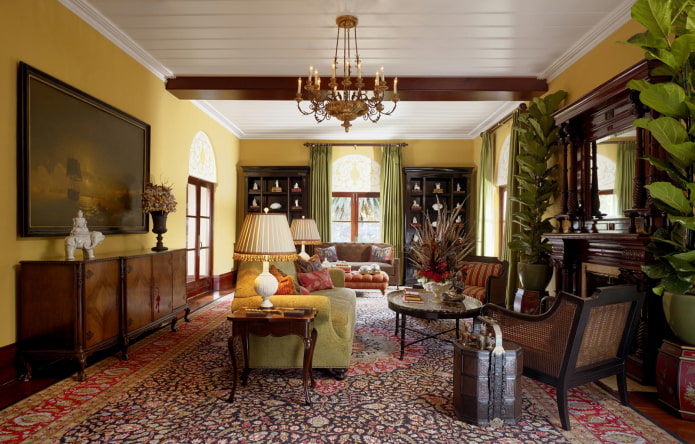 stil colonial în designul sufrageriei
