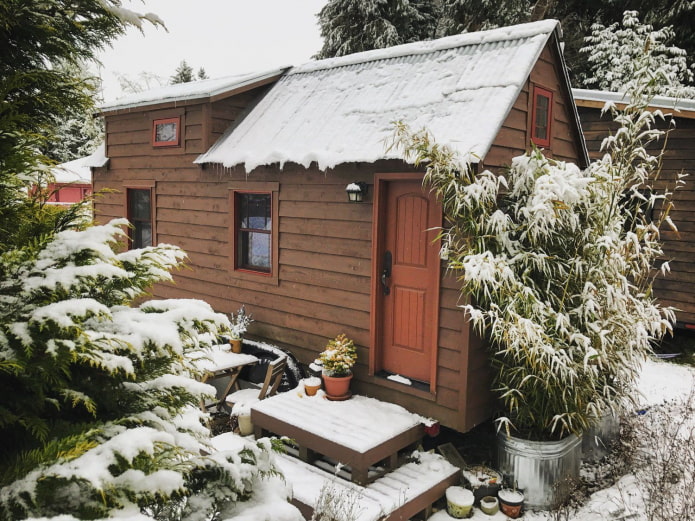 Tiny Tack House v zimě