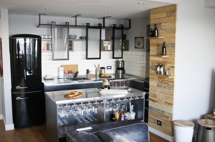 кухненски мебели в стил таванско помещение