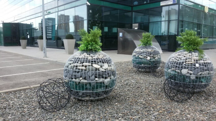 flowerpots made of stones