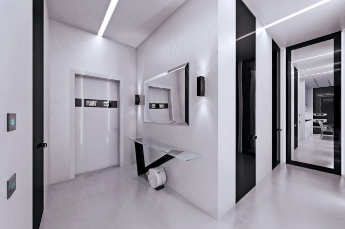 biały minimalistyczny korytarz