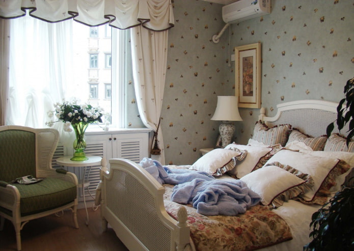 sypialnia w stylu wiejskim