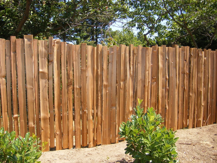 Gard cu scânduri pe verticală