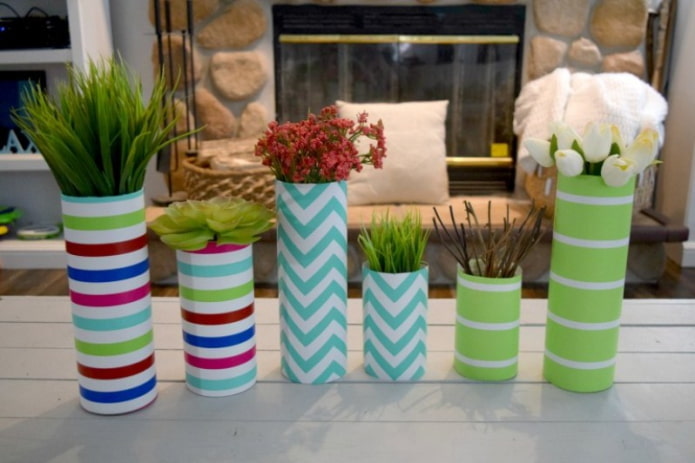naminės vazos iš tapetų