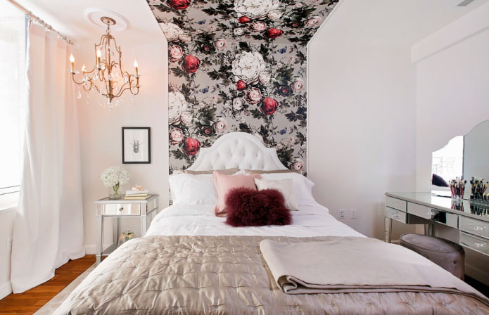 fotoğraf duvar kağıdı ile rahat yatak odası