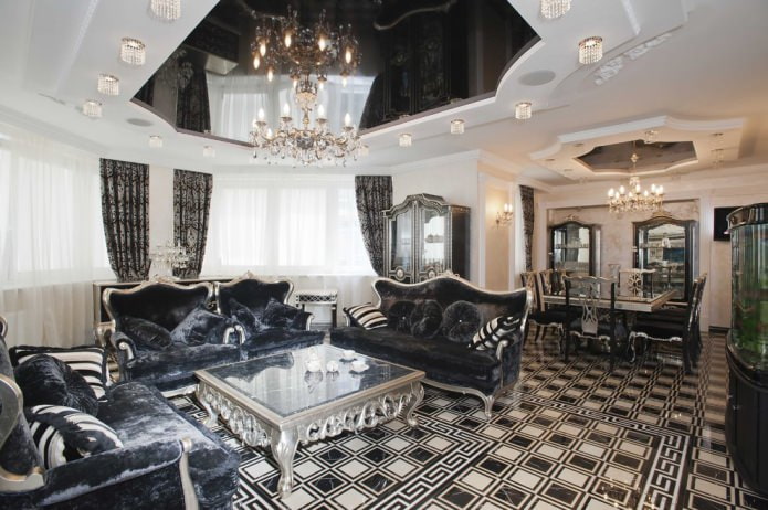 podea alb-negru în stil clasic