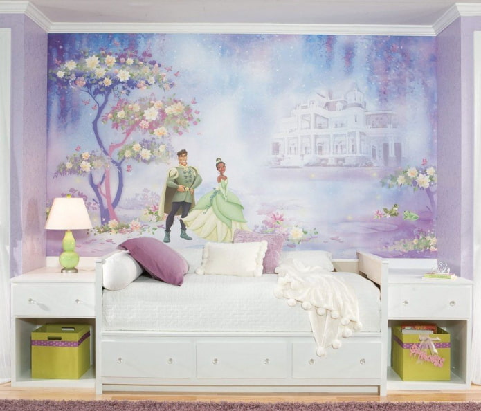 photo murale avec l'image de la princesse et du prince