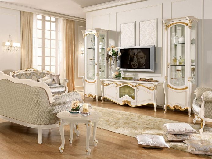 phòng khách theo phong cách baroque