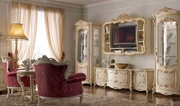 interiér obývacej izby v barokovom štýle