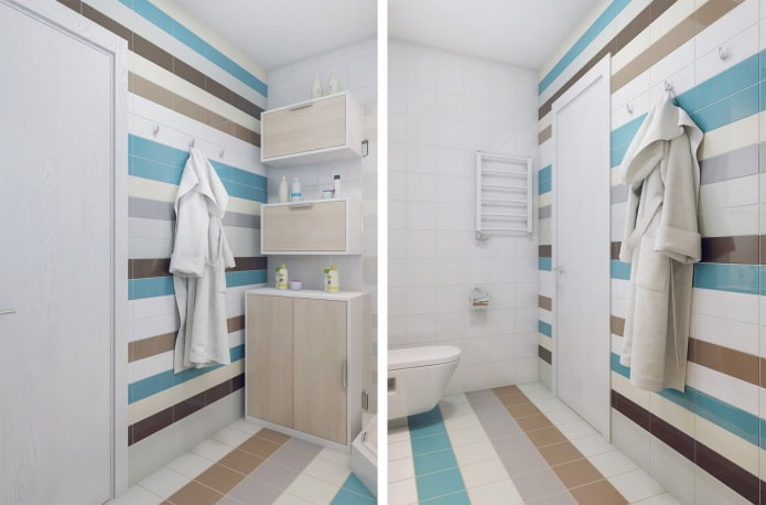 Phòng tắm trong thiết kế của căn hộ 37 sq. m.