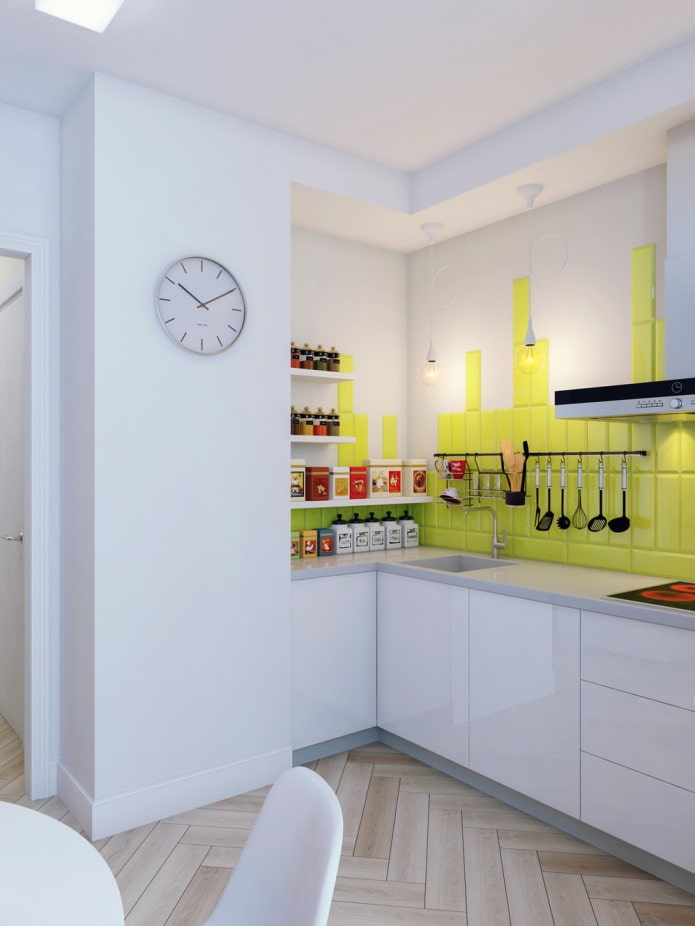 кухня в интериорния дизайн на 1-стаен апартамент от 37 кв. м.