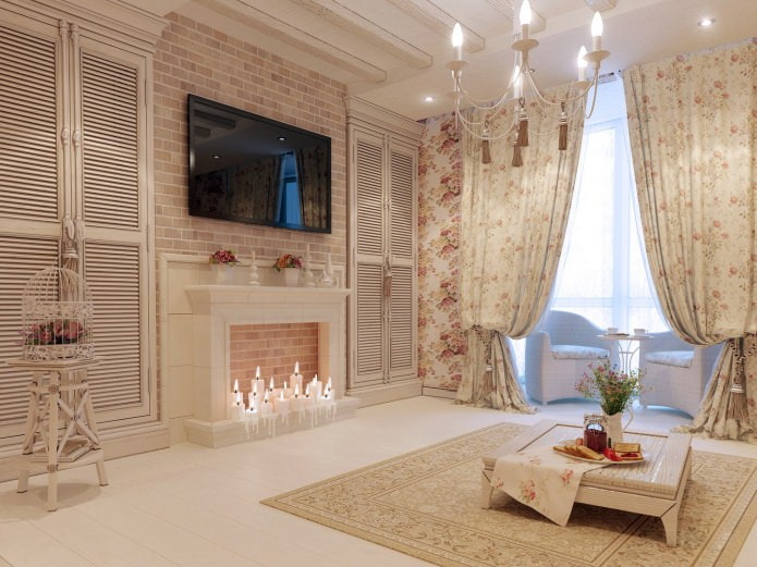 Gạch trang trí nội thất phòng khách theo phong cách Provence