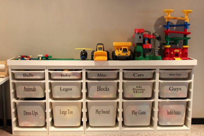 органайзери за съхранение на играчки в детската стая