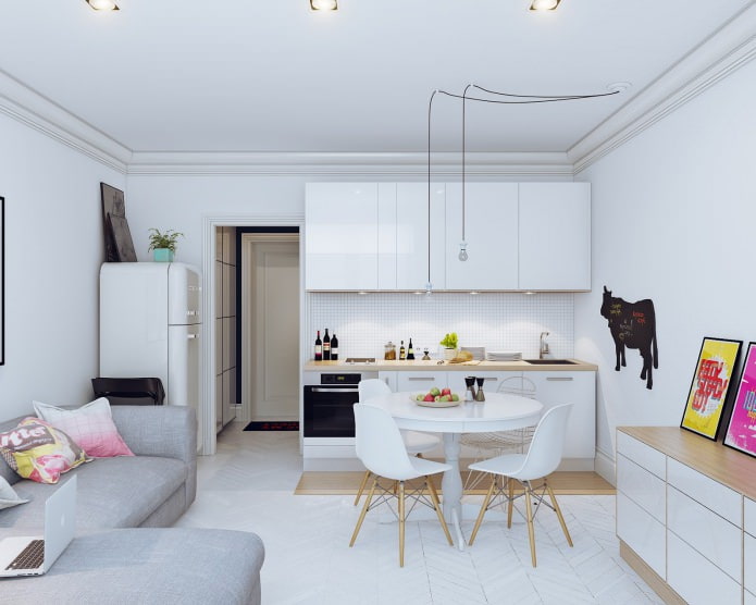 Návrh interiéru malého bytu o rozlohe 24 m². m.