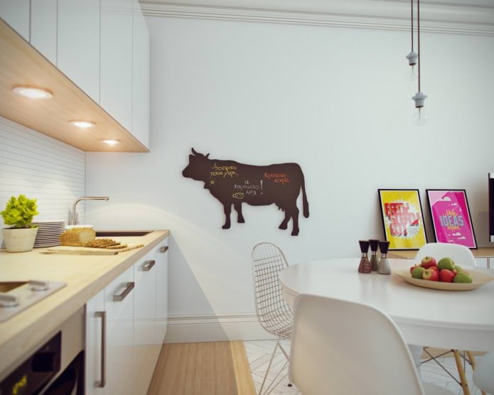 nhà bếp trong thiết kế nội thất của một căn hộ studio nhỏ có diện tích 24 mét vuông. m.
