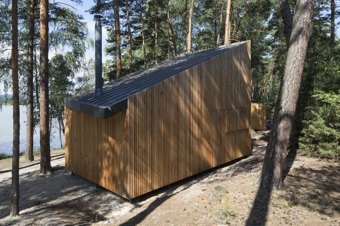 progetto di una piccola casa privata nella foresta