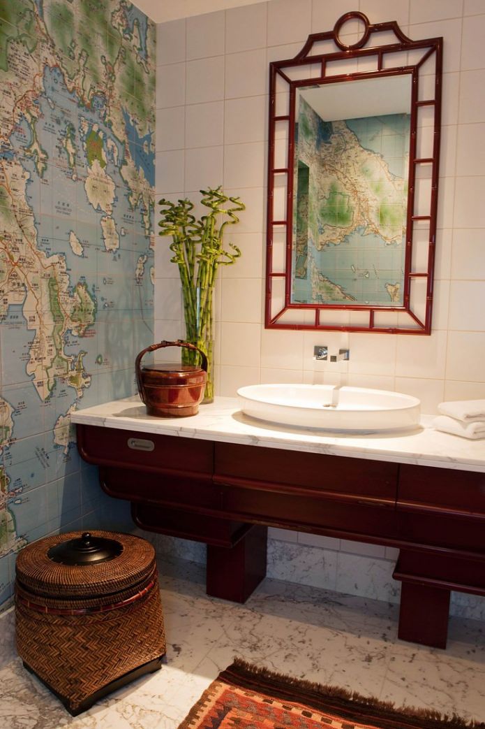 plattegrond in het interieur van de badkamer
