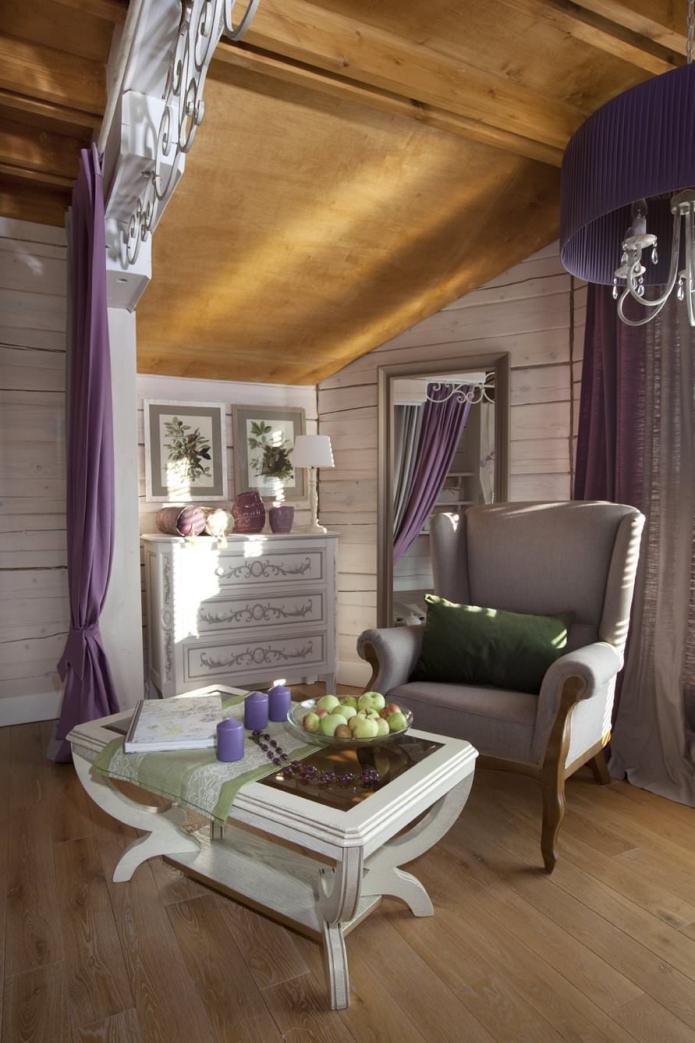 kerusi berlengan dalam reka bentuk rumah dengan gaya provence