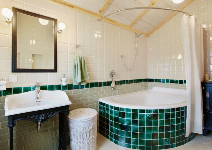 badkamer in een houten huis
