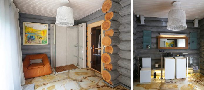 koupelna v dřevěném domě