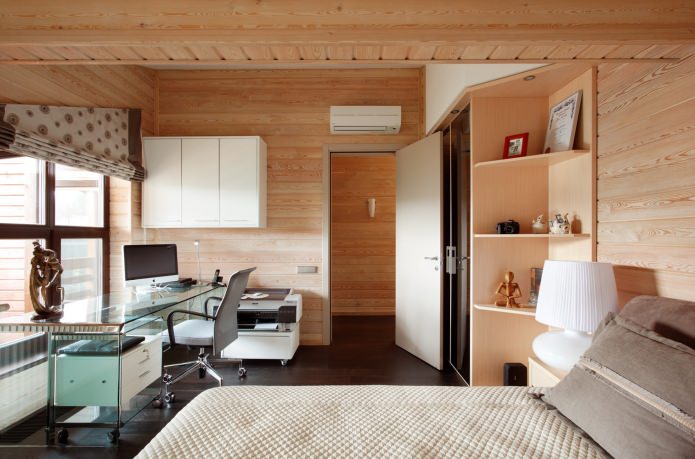 interior del dormitori-estudi a l’estil europeu