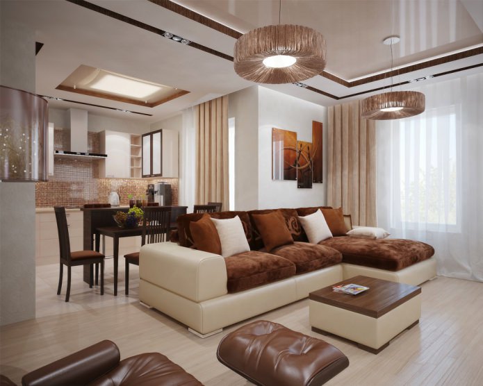 Obývacia izba v hnedej farbe