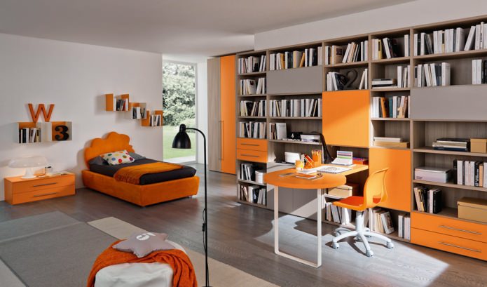 Oranžová detská izba