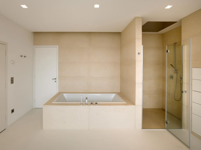 Design del bagno beige